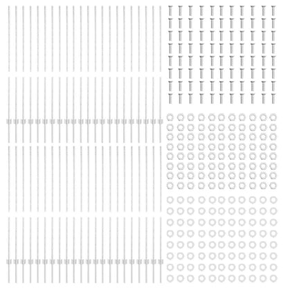 Fence Posts Height Adjustable Manual 88 pcs Silver 180 cm Steel