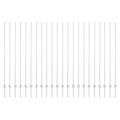 Fence Posts Height Adjustable Manual 44 pcs Silver 200 cm Steel