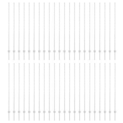 Fence Posts Height Adjustable Manual 88 pcs Silver 200 cm Steel