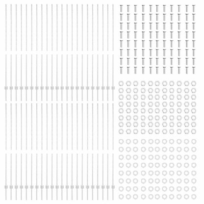 Fence Posts Height Adjustable Manual 88 pcs Silver 200 cm Steel