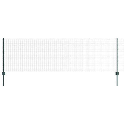 Fence with Posts Green 0.8 x 10 m Steel
