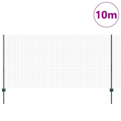 Fence with Posts Green 1.2 x 10 m Steel