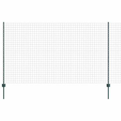 Fence with Posts Green 1.4 x 10 m Steel