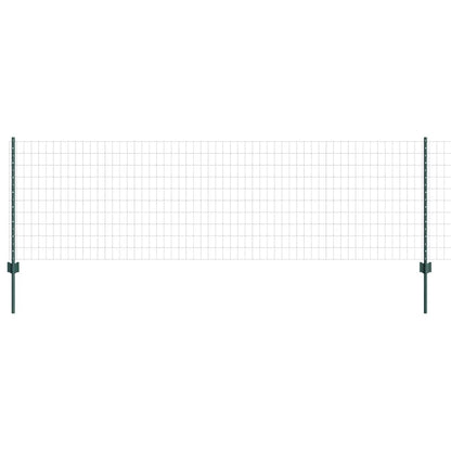 Fence with Posts Green 0.8 x 10 m Steel