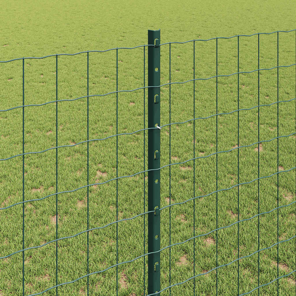 Fence with Posts Green 1.4 x 10 m Steel
