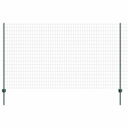 Fence with Posts Green 1.4 x 10 m Steel
