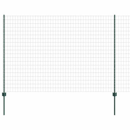 Fence with Posts Green 1.5 x 10 m Steel