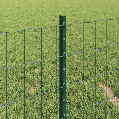 Fence with Posts Green 0.4 x 10 m Steel