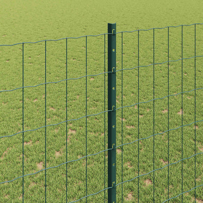 Fence with Posts Green 1.5 x 10 m Steel