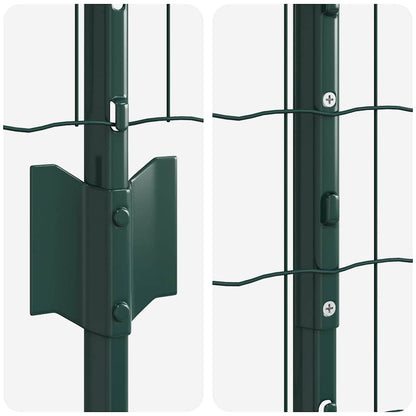 Fence with Posts Green 1.6 x 10 m Steel
