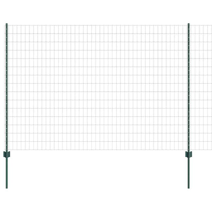 Fence with Posts Green 1.6 x 10 m Steel