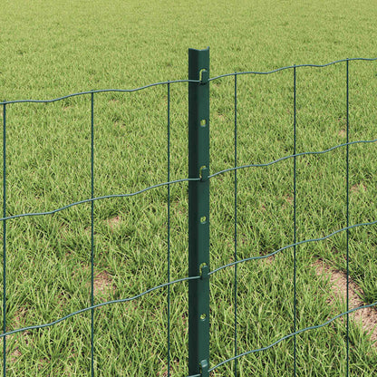 Fence with Posts Green 0.4 x 10 m Steel