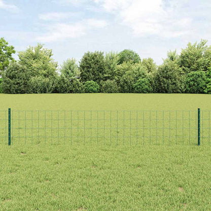 Fence with Posts Green 0.4 x 10 m Steel