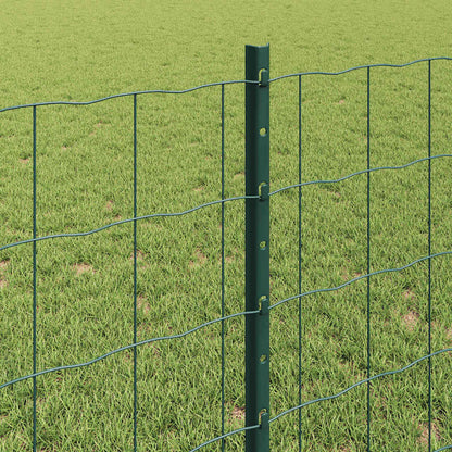 Fence with Posts Green 0.8 x 10 m Steel