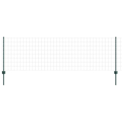 Fence with Posts Green 0.8 x 10 m Steel