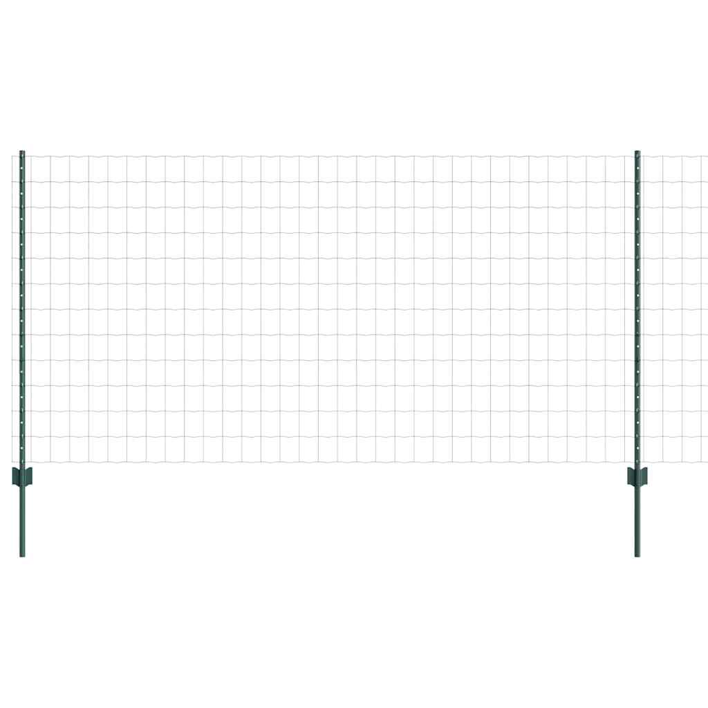 Fence with Posts Green 1.2 x 10 m Steel
