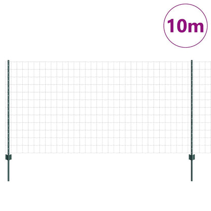 Fence with Posts Green 1.2 x 10 m Steel