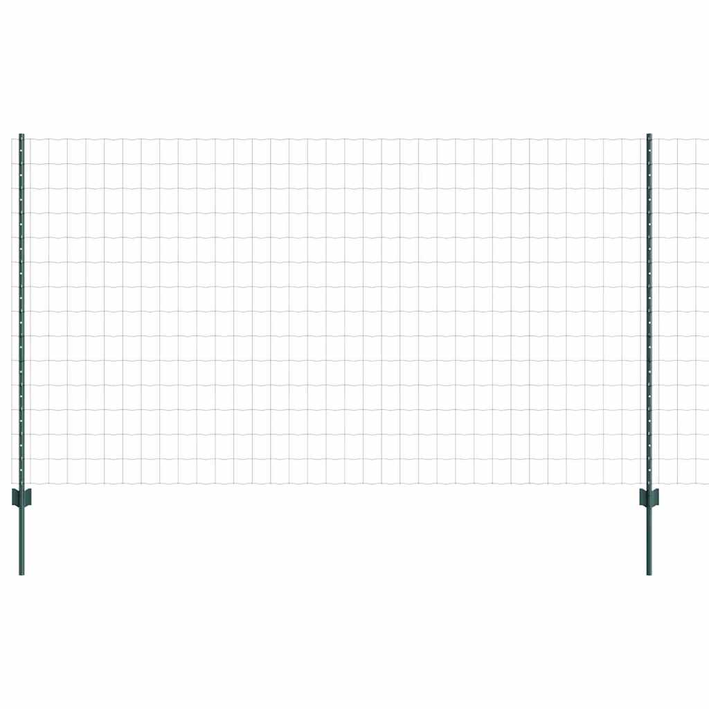 Fence with Posts Green 1.4 x 10 m Steel