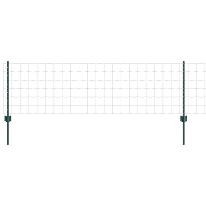 Fence with Posts Green 0.6 x 10 m Steel