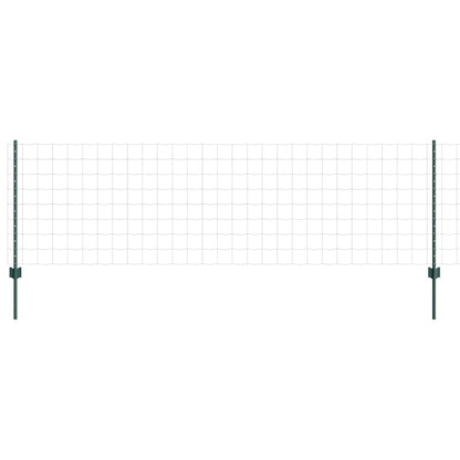 Fence with Posts Green 0.8 x 10 m Steel
