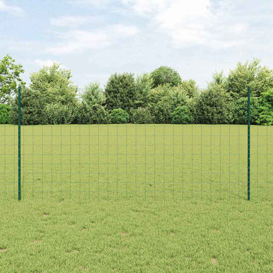 Fence with Posts Green 1.2 x 10 m Steel