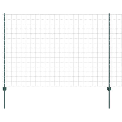 Fence with Posts Green 1.6 x 10 m Steel