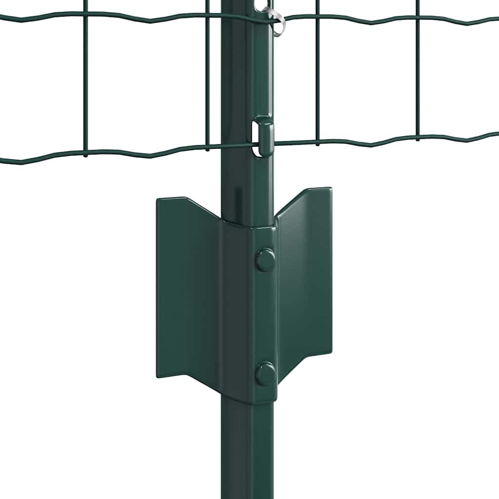 Fence with Posts Green 0.6 x 25 m Steel