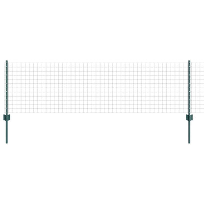 Fence with Posts Green 0.6 x 25 m Steel