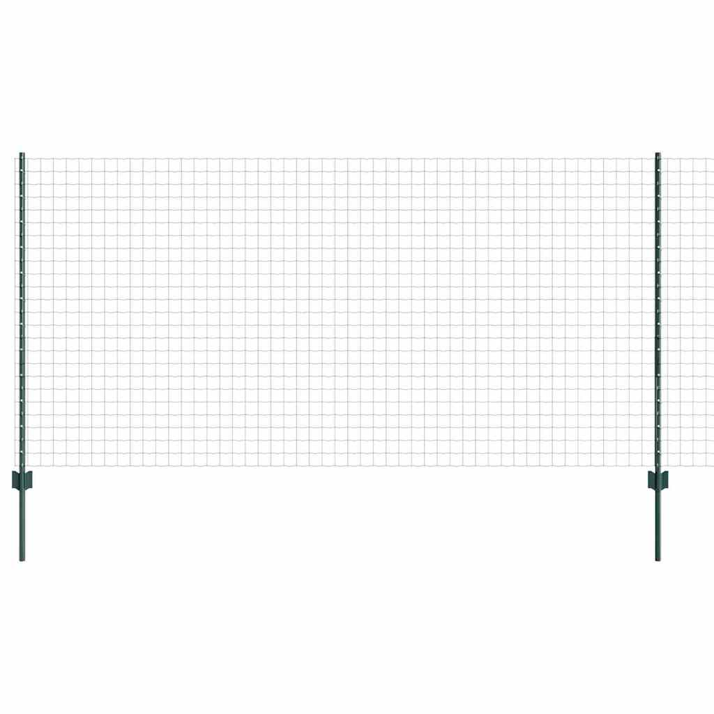 Fence with Posts Green 1.2 x 25 m Steel