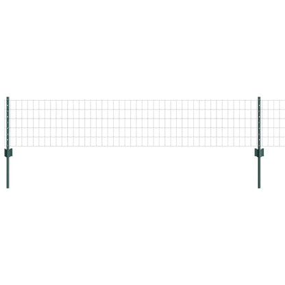 Fence with Posts Green 0.4 x 25 m Steel