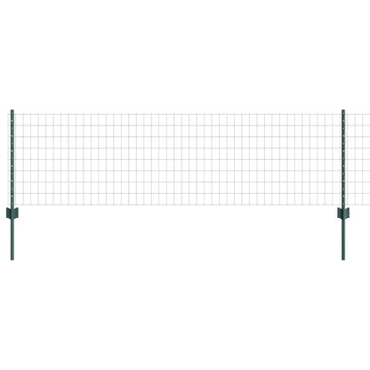 Fence with Posts Green 0.6 x 25 m Steel