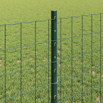 Fence with Posts Green 0.8 x 25 m Steel