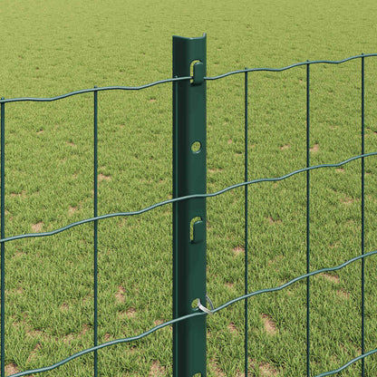 Fence with Posts Green 1.2 x 25 m Steel
