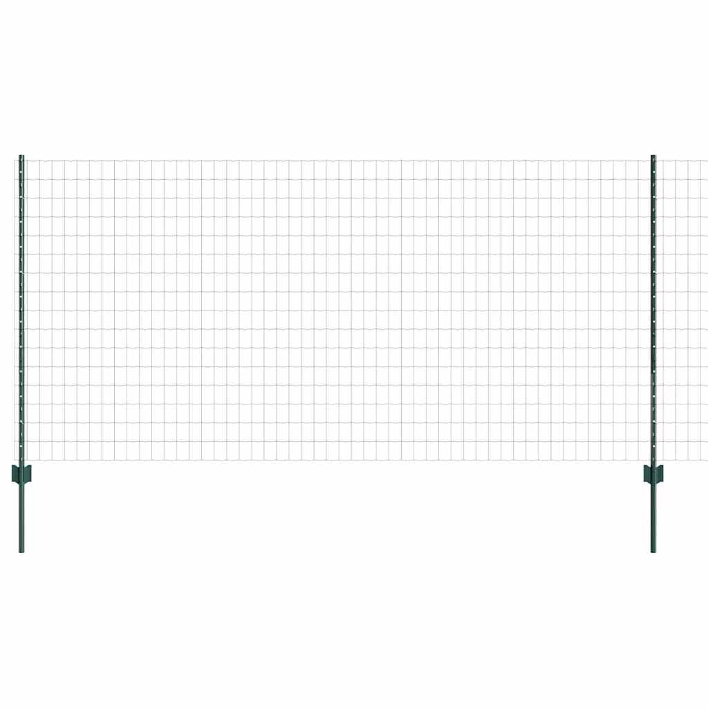 Fence with Posts Green 1.2 x 25 m Steel