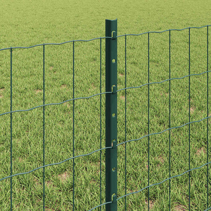 Fence with Posts Green 0.6 x 25 m Steel