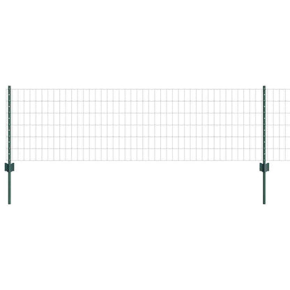 Fence with Posts Green 0.6 x 25 m Steel