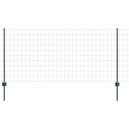 Fence with Posts Green 1 x 25 m Steel