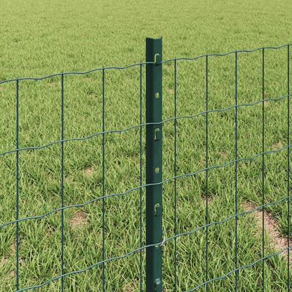 Fence with Posts Green 0.4 x 50 m Steel