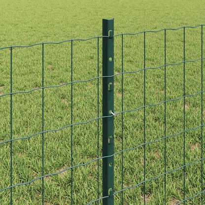 Fence with Posts Green 0.6 x 50 m Steel