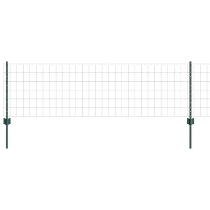 Fence with Posts Green 0.6 x 50 m Steel
