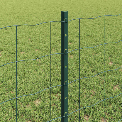 Fence with Posts Green 0.6 x 50 m Steel