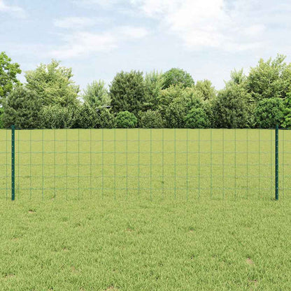 Fence with Posts Green 0.6 x 50 m Steel