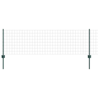 Fence with Posts Green 0.6 x 10 m Steel
