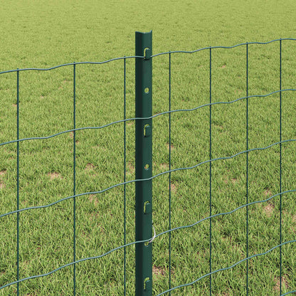 Fence with Posts Green 0.8 x 10 m Steel