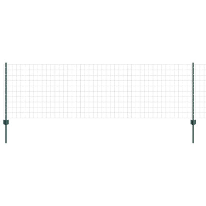 Fence with Posts Green 0.8 x 10 m Steel