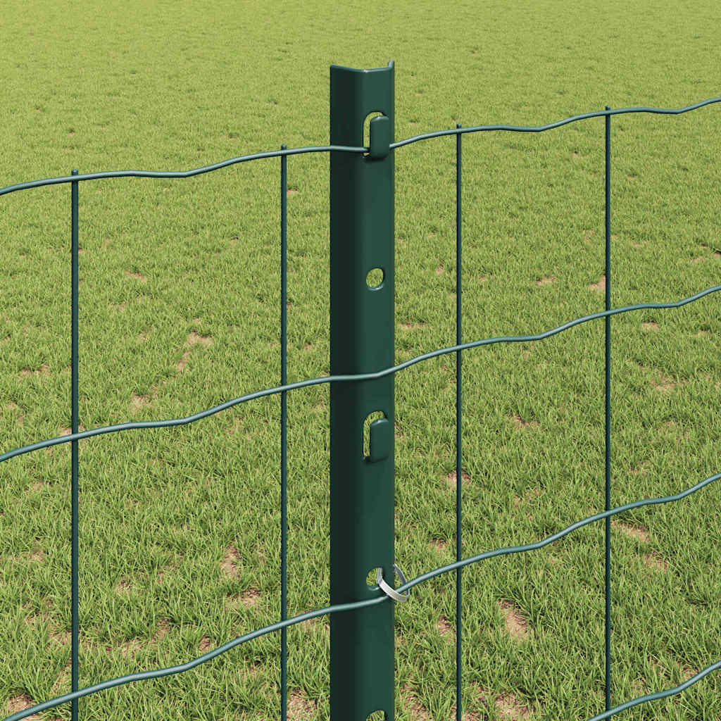 Fence with Posts Green 1.2 x 10 m Steel