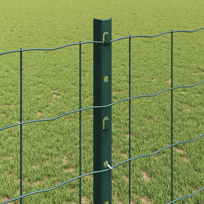 Fence with Posts Green 1.2 x 10 m Steel
