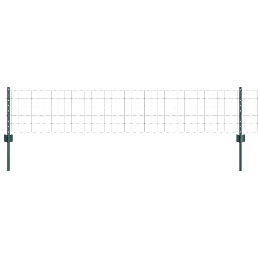 Fence with Posts Green 0.4 x 50 m Steel