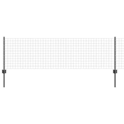 Fence with Posts Grey 0.6 x 10 m Steel