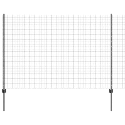 Fence with Posts Grey 1.6 x 10 m Steel